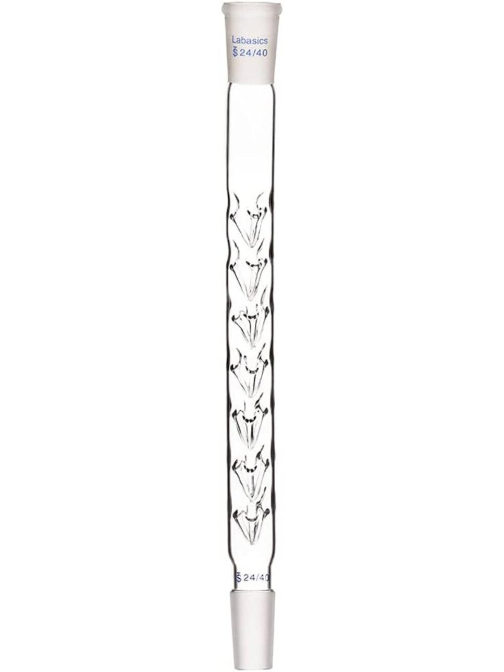 Borosilicate Glass Vigreux Column 24/40 Joints, 200mm Length for Distillation